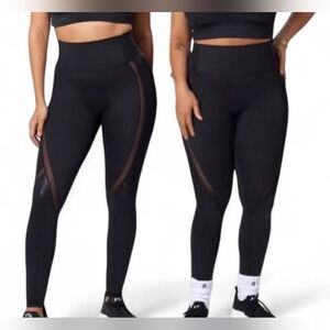 Buffbunny Black Legging With Mesh Leg Panels